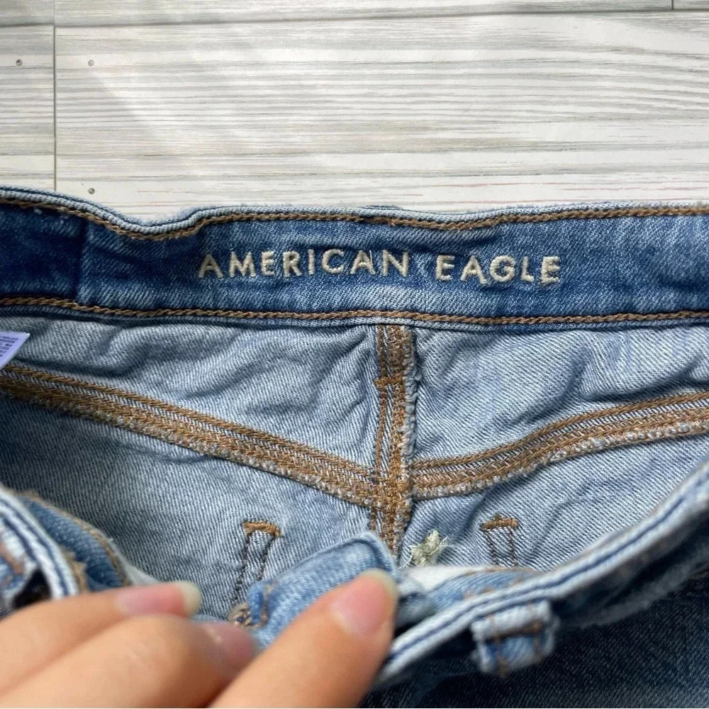 American eagle high rise embroidered mom shorts size 00 - Picture 6 of 10